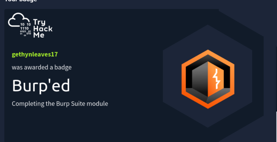 TryHackMe badge 1